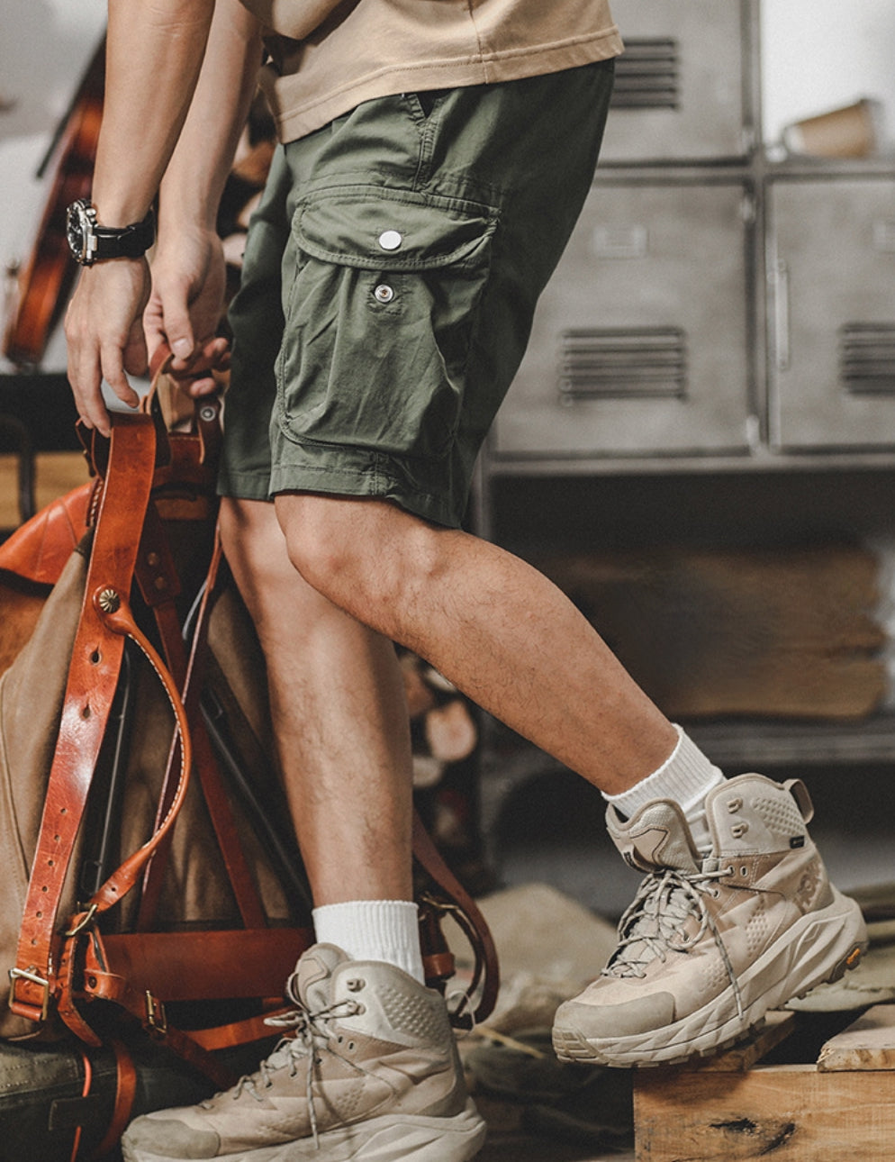 Rugged Retro Cargo Shorts - J202304180771043_GRN
