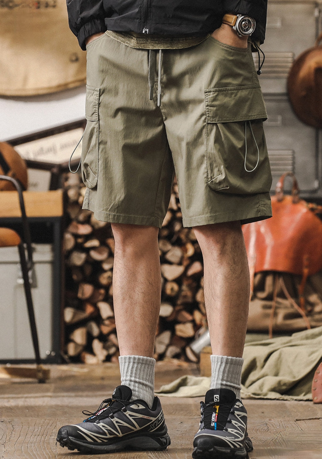 Outdoor Utility Quick Drying Cargo Shorts - C202407082216_GRE