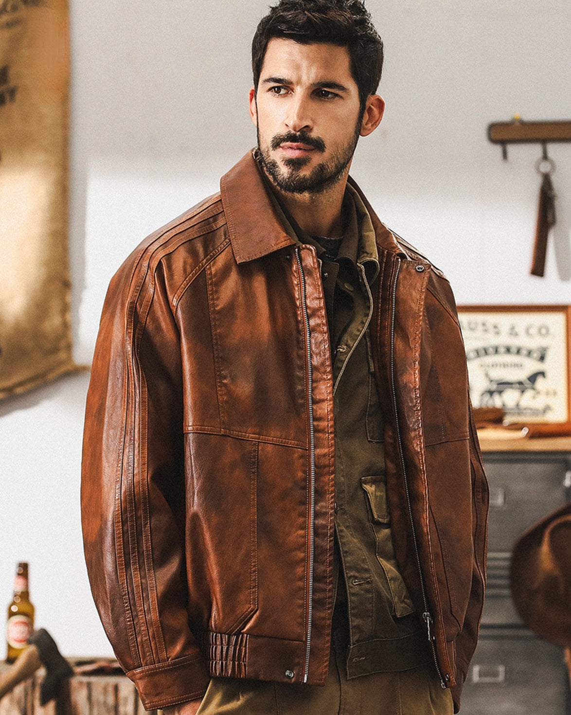 Cognac Cruiser Jacket - C202410091936_MUDRED