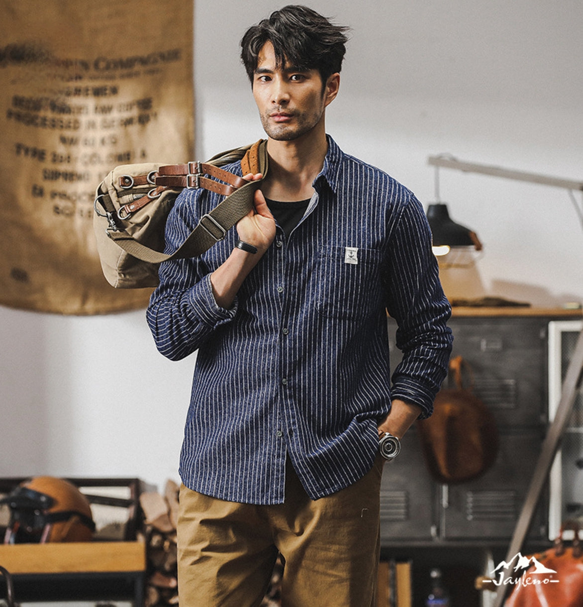 Indigo Tweed Shirt - J202403081512_NAVY