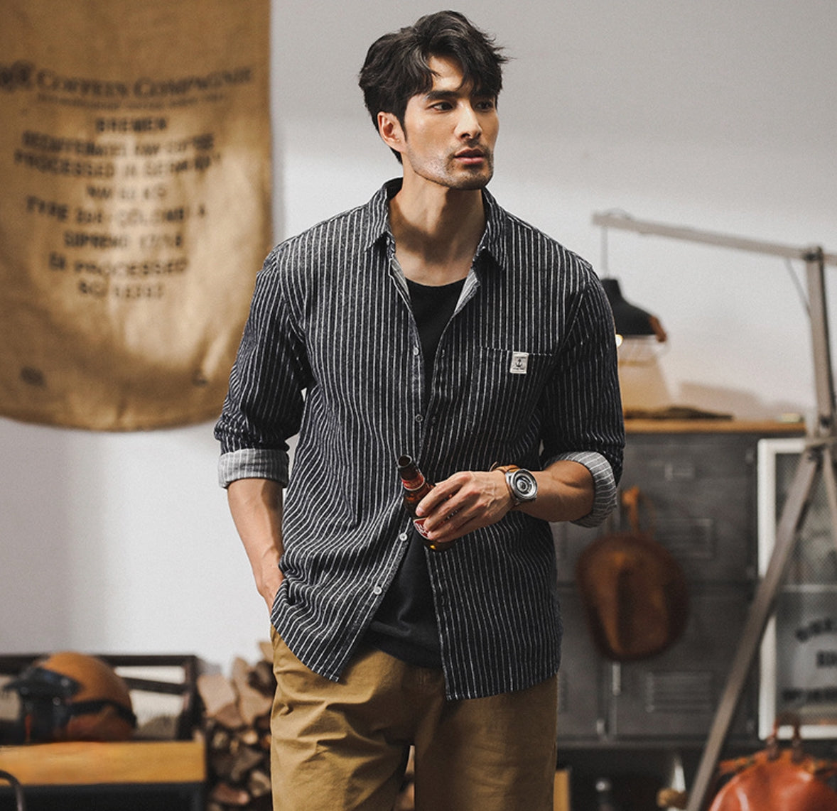 Ebony Tweed Shirt - J202403081512_BLACK