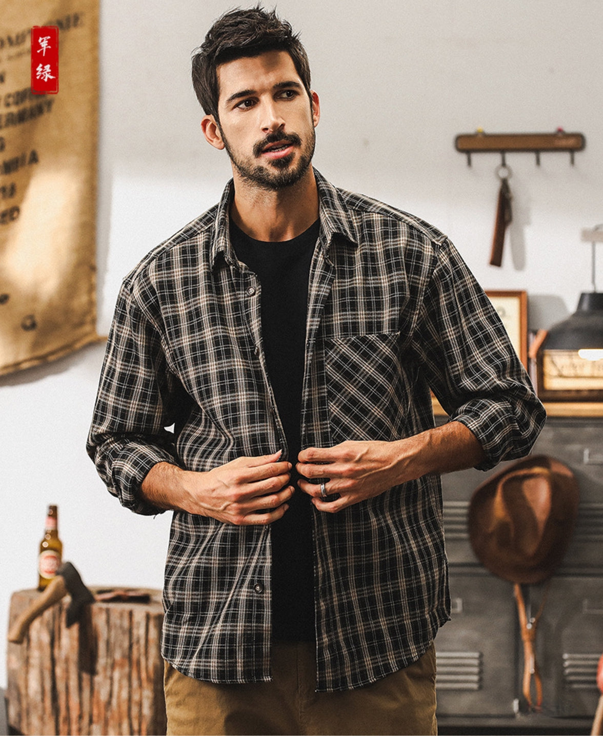 Timber Plaid Tweed Shirt - J202410041650_GREEN