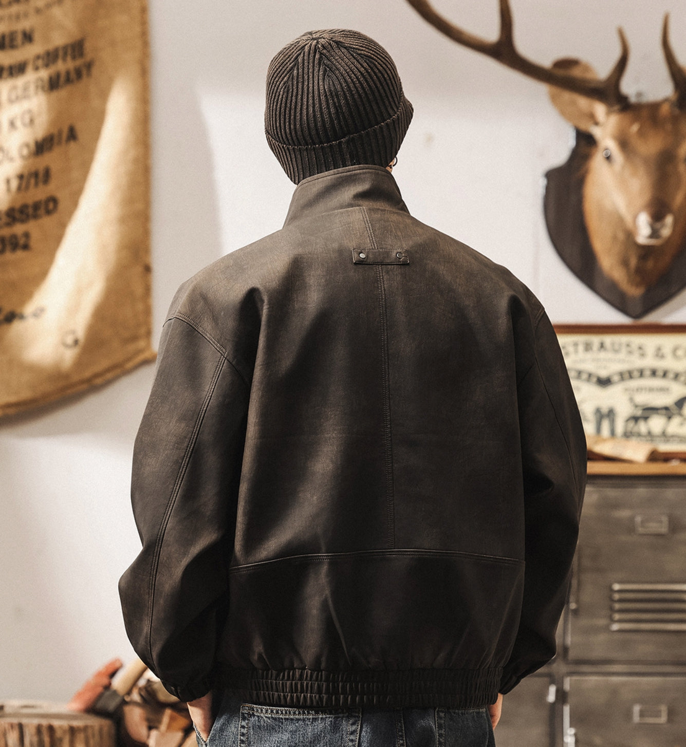 Distressed Leather Jacket