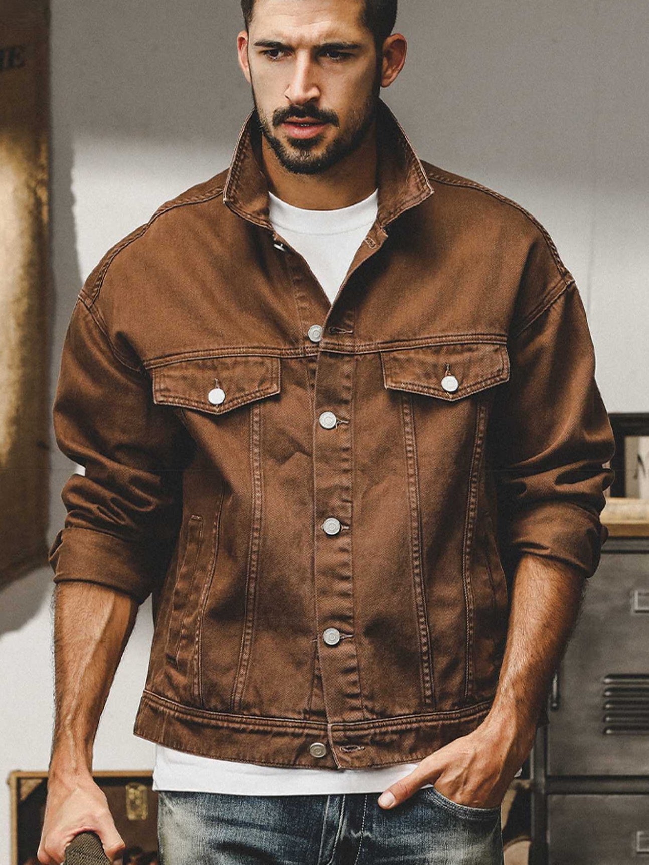 THEND RUGGED COLORED DENIM OVER-SHIRT - 202309140061_COF