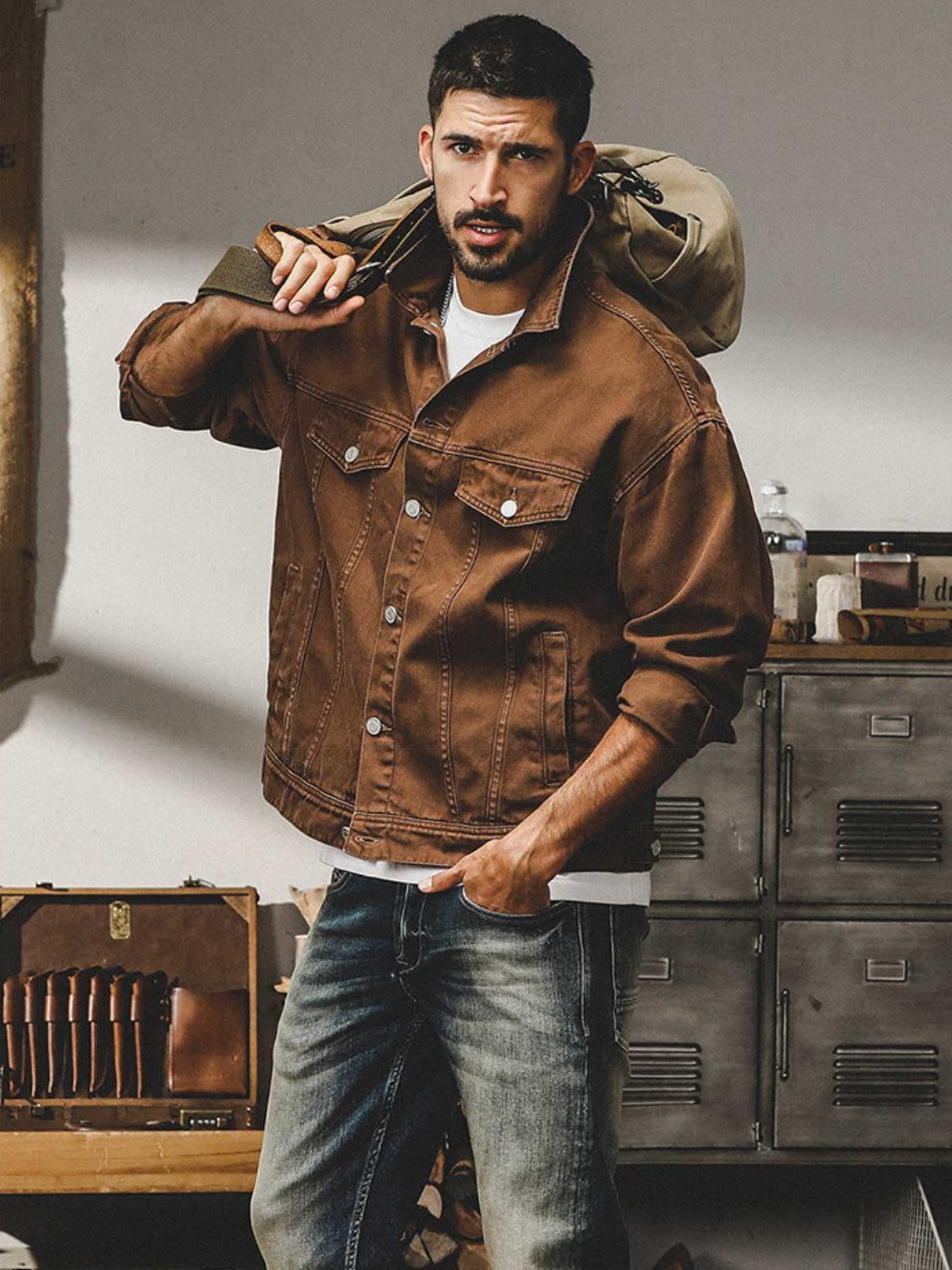 THEND RUGGED COLORED DENIM OVER-SHIRT - 202309140061_COF