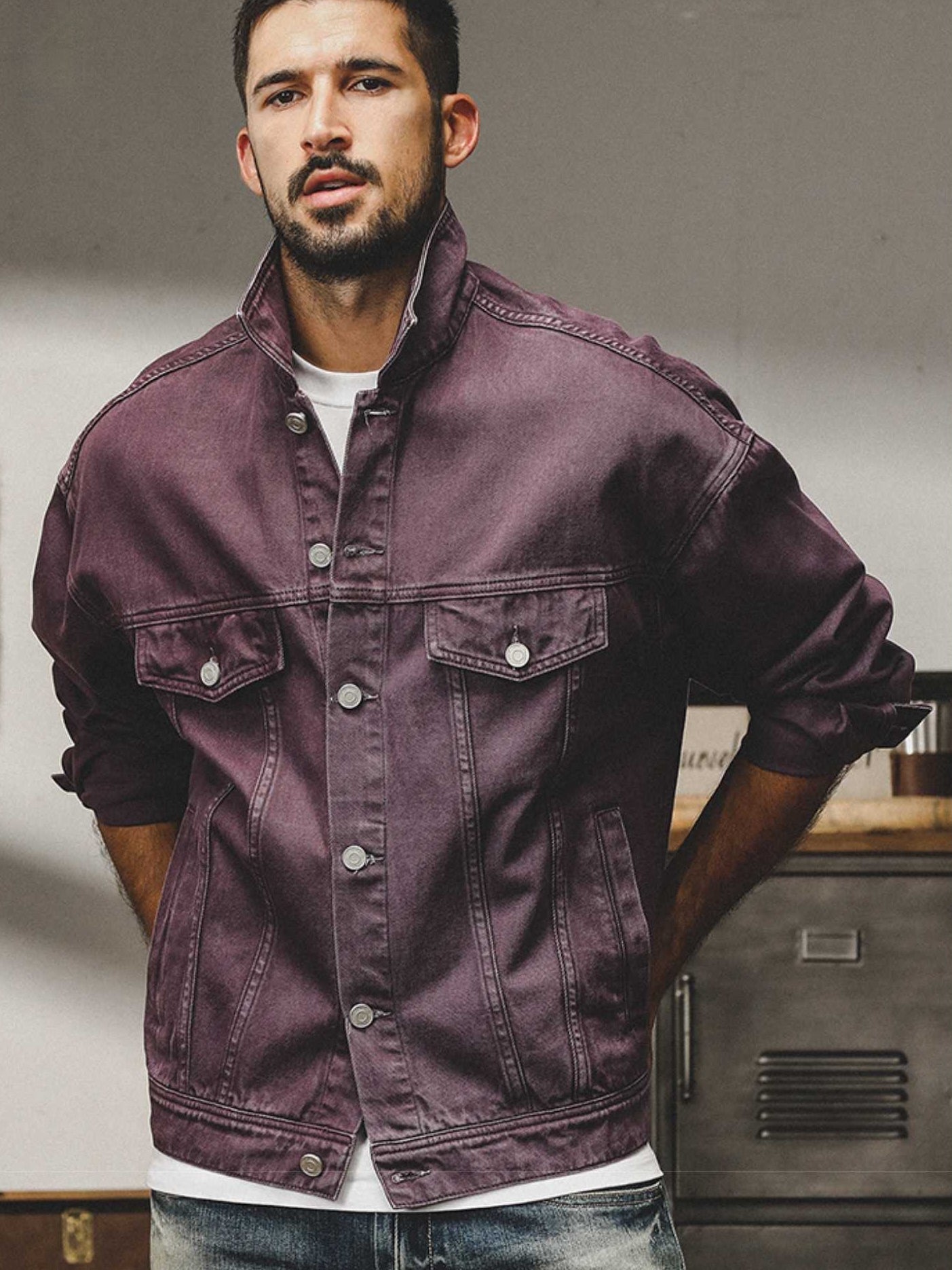 THEND RUGGED COLORED DENIM OVER-SHIRT - 202309140061_LIL