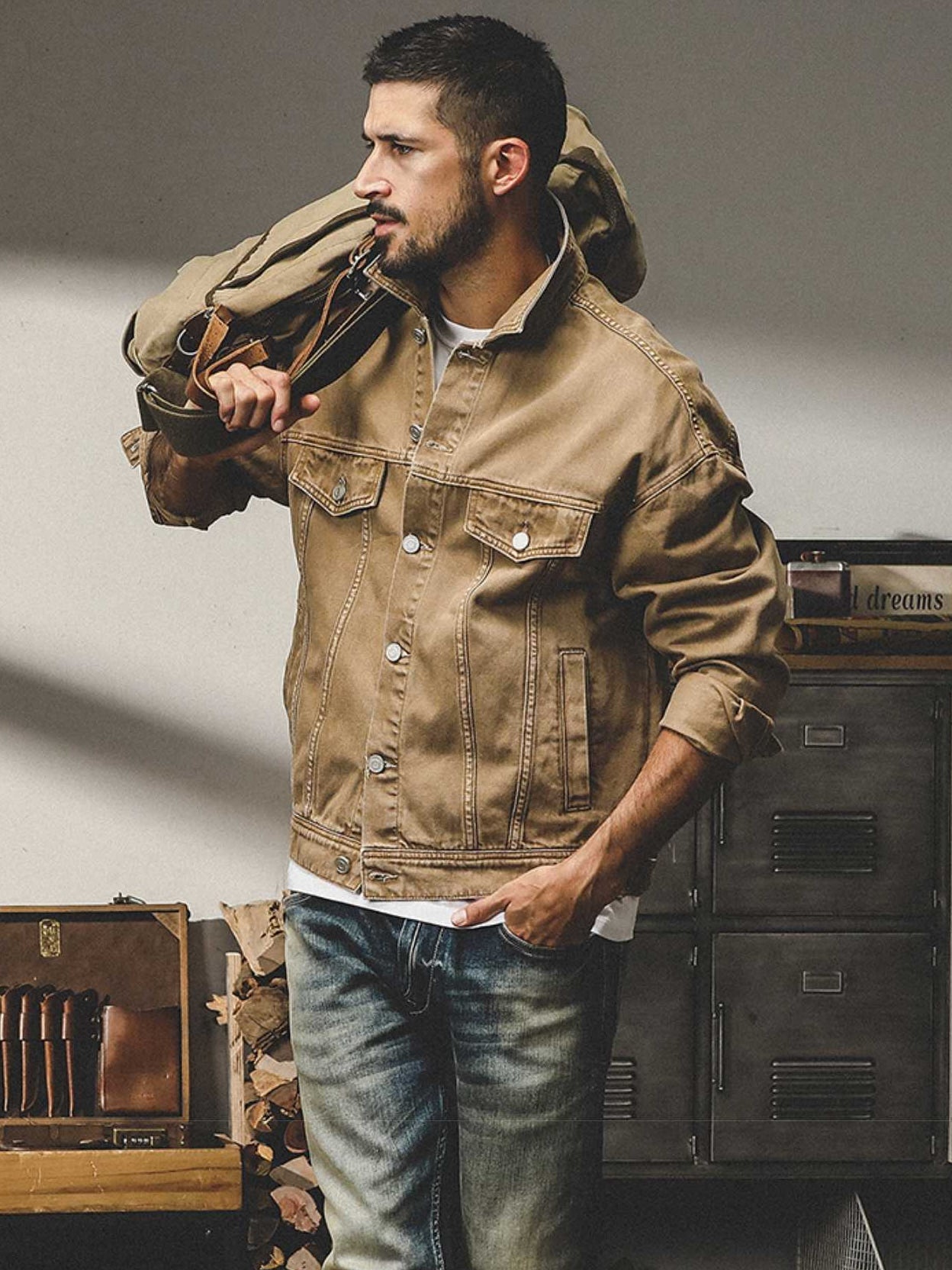 THEND RUGGED COLORED DENIM OVER-SHIRT - 202309140061_KHA