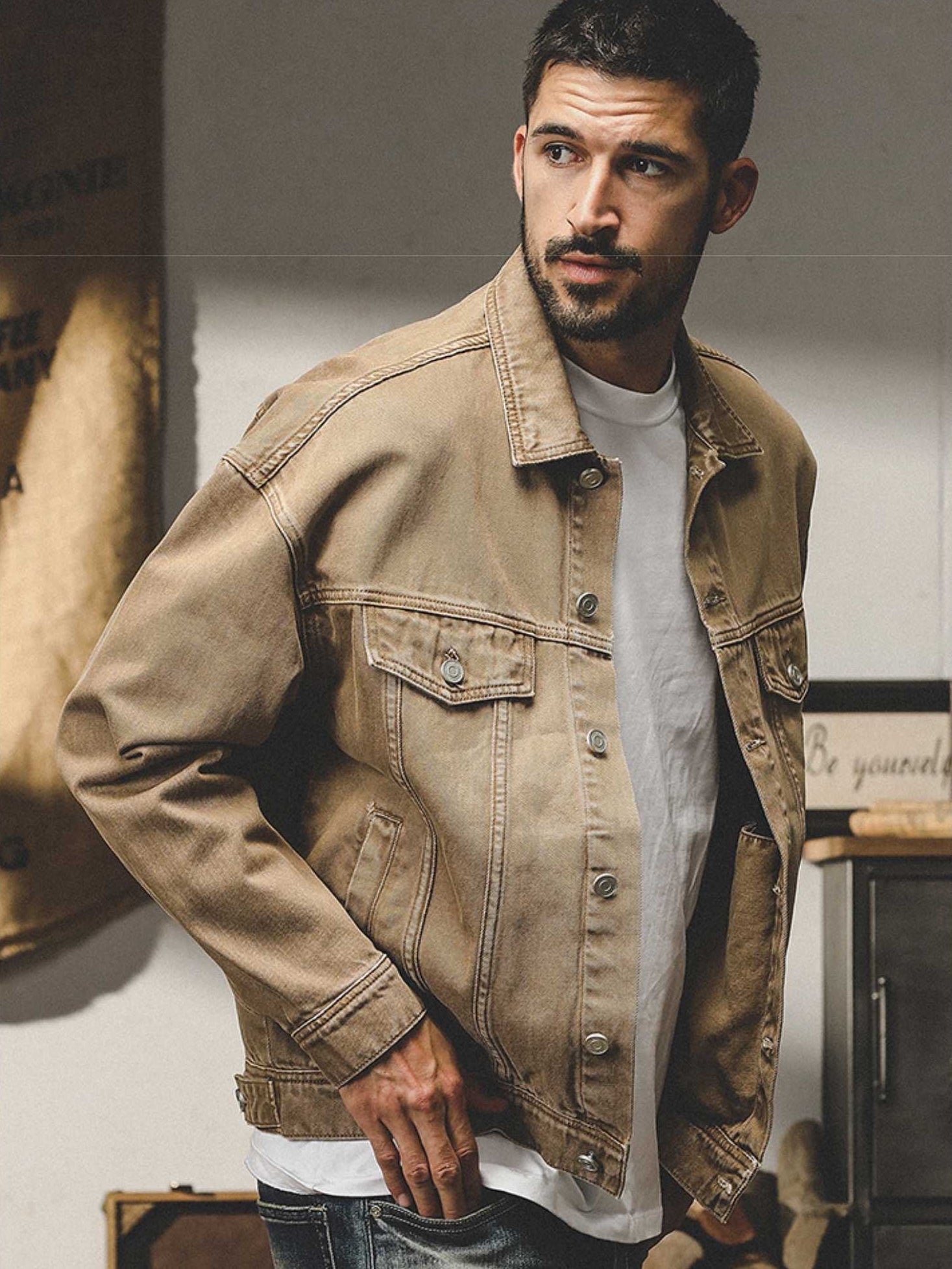 THEND RUGGED COLORED DENIM OVER-SHIRT - 202309140061_KHA