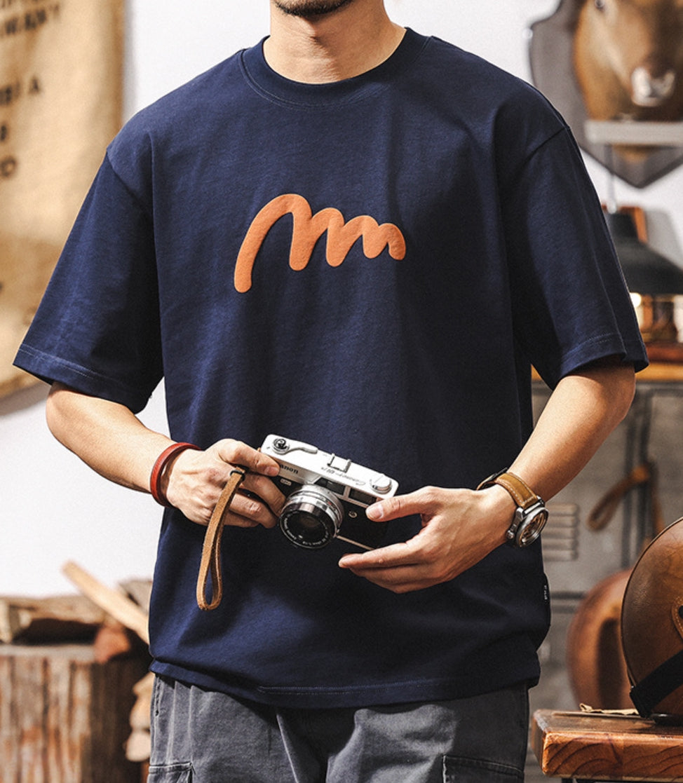 Urban Wave Tee in Navy Blue