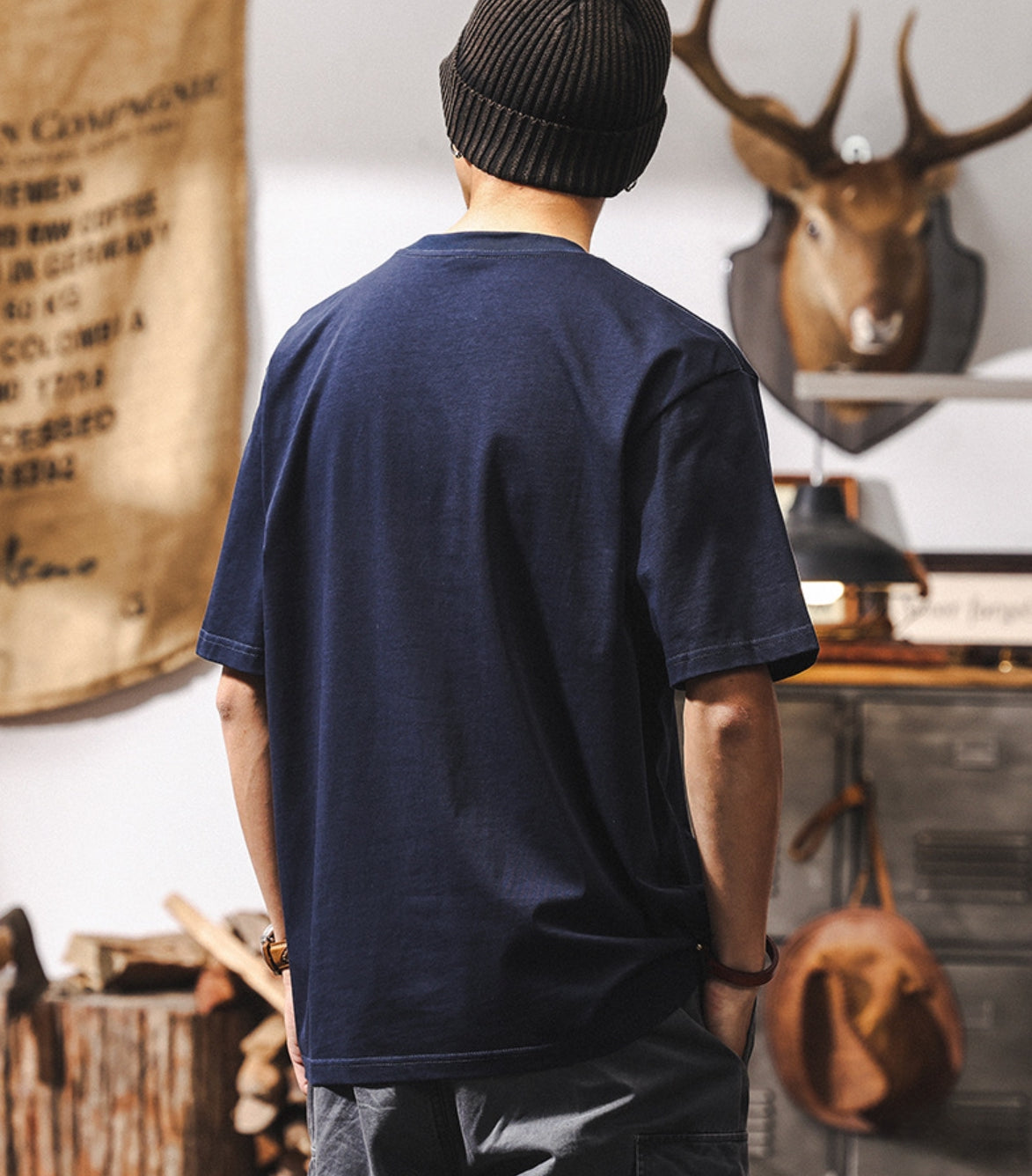 Urban Wave Tee in Navy Blue