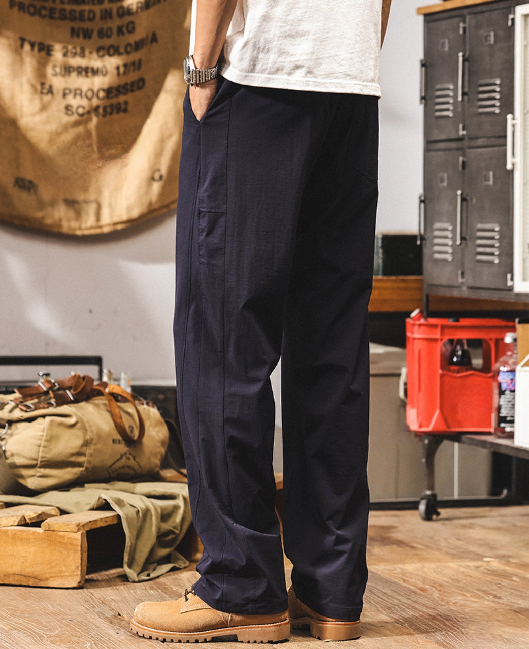Navy Wide Leg Comfort Pants