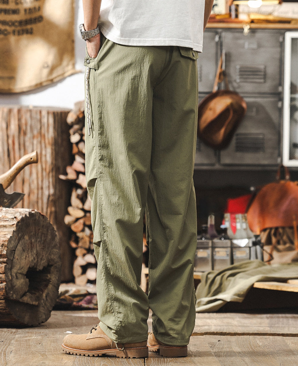 Quick-Drying Green Paratrooper Pants