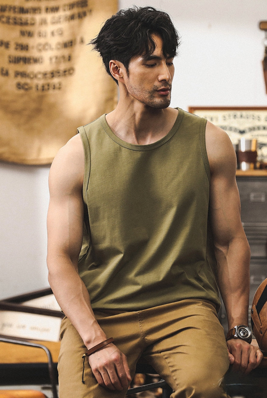 Olive Green Sleeveless Tank