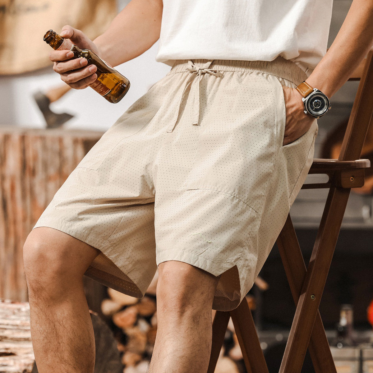 Coastal Breeze Lounge Shorts - Z2025040319_APRICOT