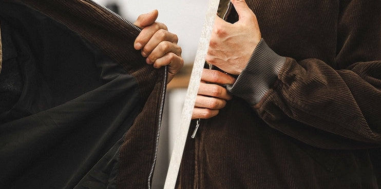 Corduroy Crusader Jacket - J202409221508_BROWN