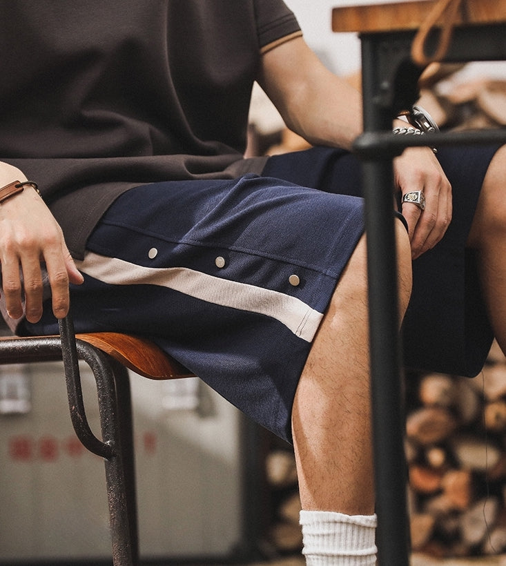 Athletic Adventure Navy Blue Shorts - J202404131535_NAV