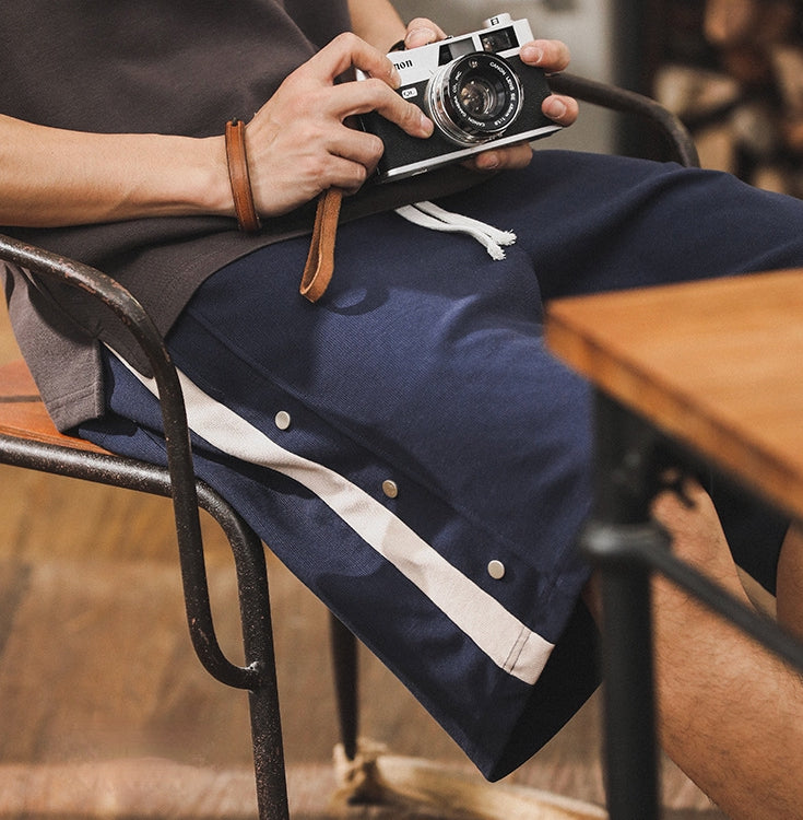 Athletic Adventure Navy Blue Shorts - J202404131535_NAV