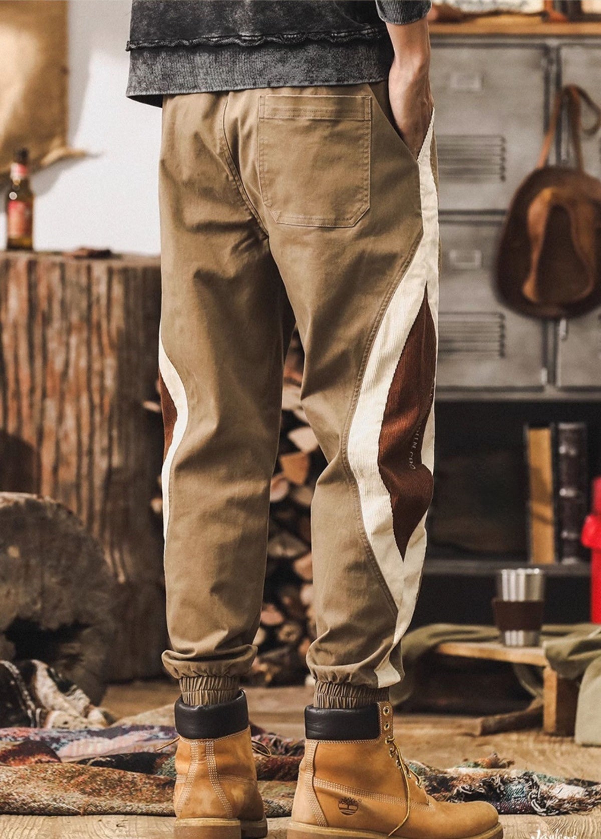 Savanna Stripe Joggers - X202410111636_KHAKI