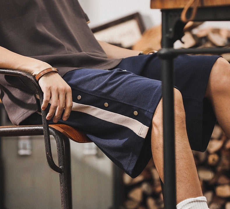 Athletic Adventure Navy Blue Shorts - J202404131535_NAV