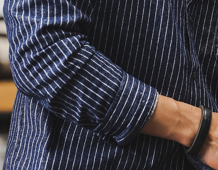 Indigo Tweed Shirt - J202403081512_NAVY