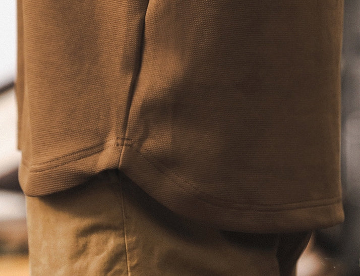 Rugged Winter Henley T Shirt - C2024090716_KHAKI