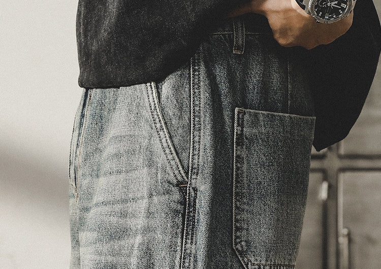 Camo Accent Denim Cargo Shorts