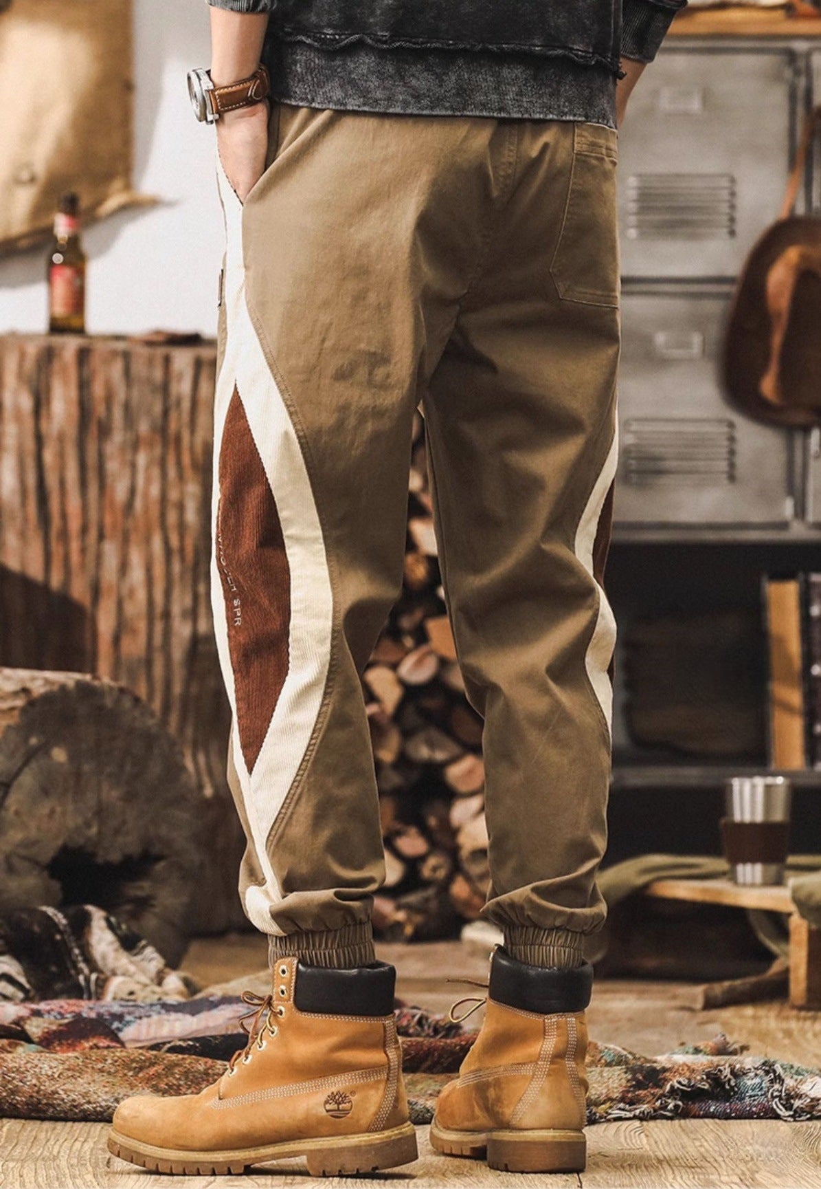 Savanna Stripe Joggers - X202410111636_KHAKI