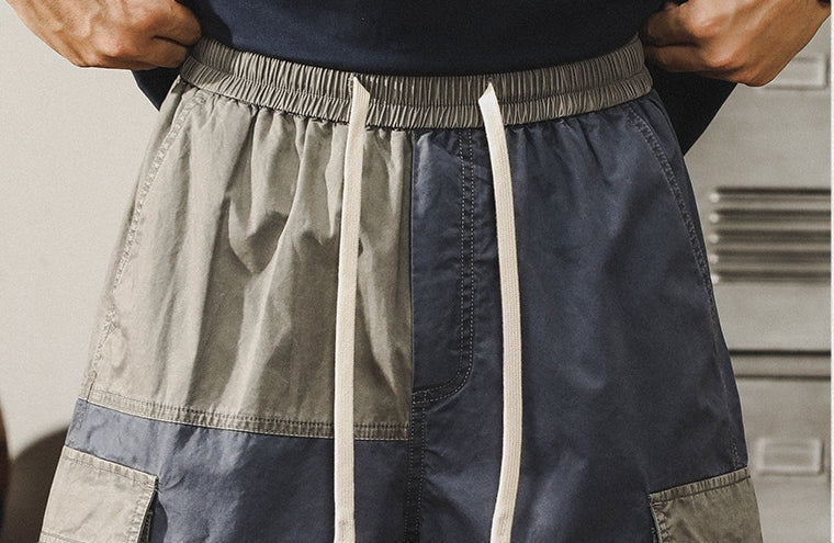 Rustic Two-Tone Cargo Shorts - Z202306272110_GB