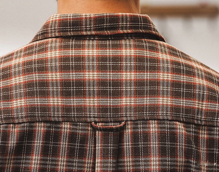 Timber Plaid Tweed Shirt - J202410041650_BROWN