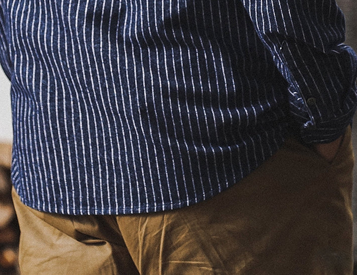 Indigo Tweed Shirt - J202403081512_NAVY