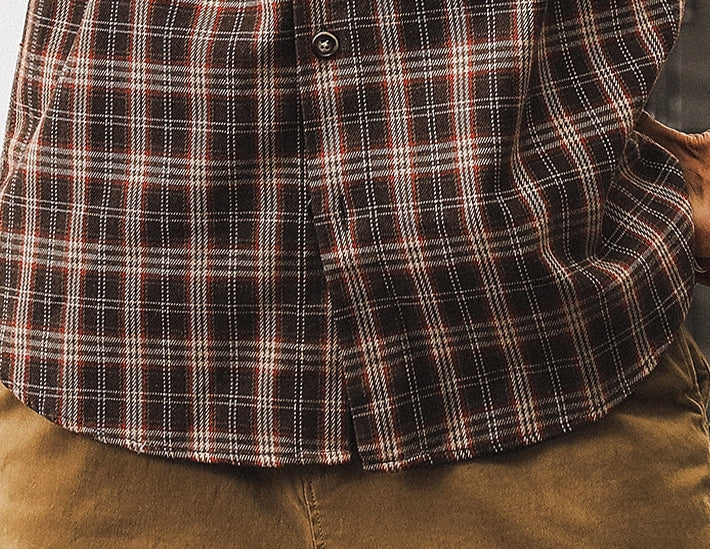 Timber Plaid Tweed Shirt - J202410041650_BROWN