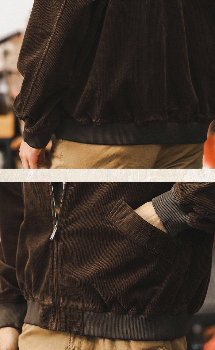 Corduroy Crusader Jacket - J202409221508_BROWN