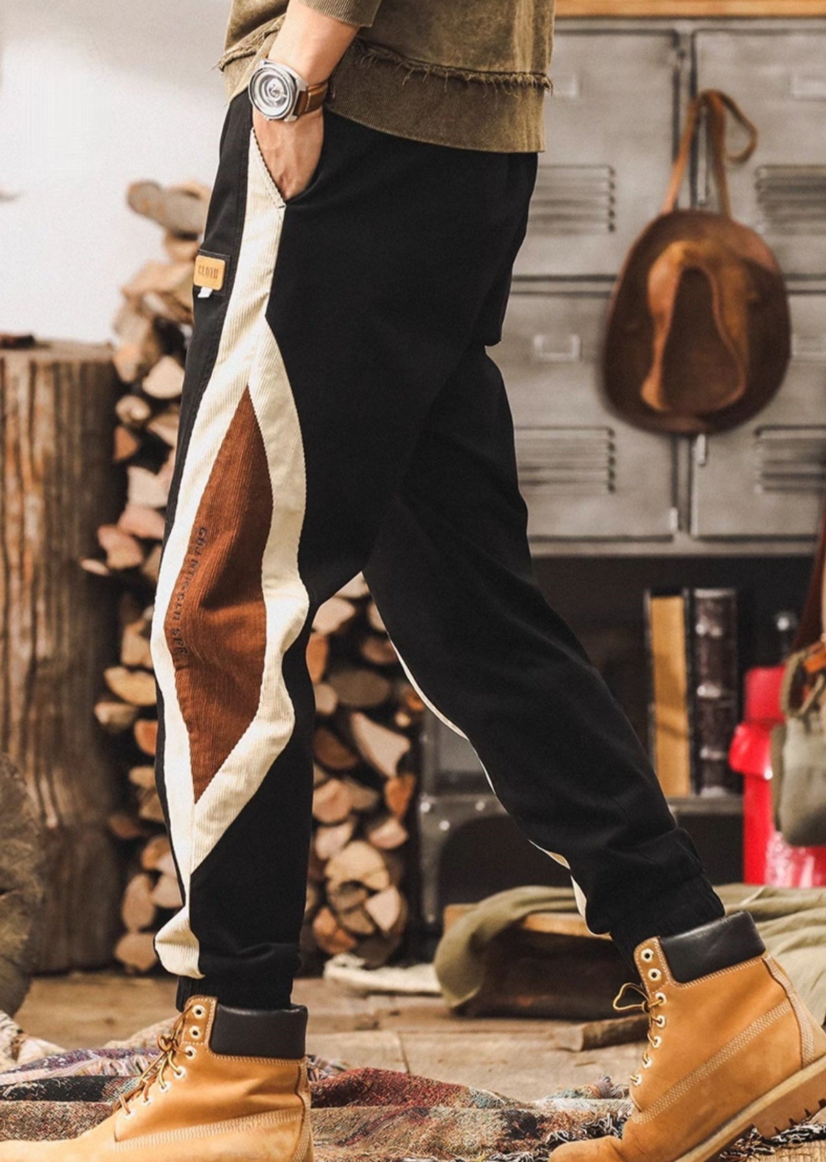 Savanna Stripe Joggers - X202410111636_BLACK