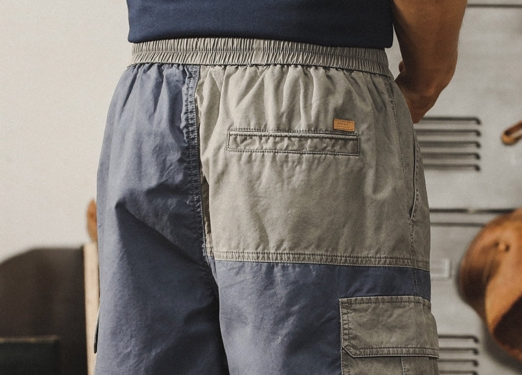 Rustic Two-Tone Cargo Shorts - Z202306272110_GB