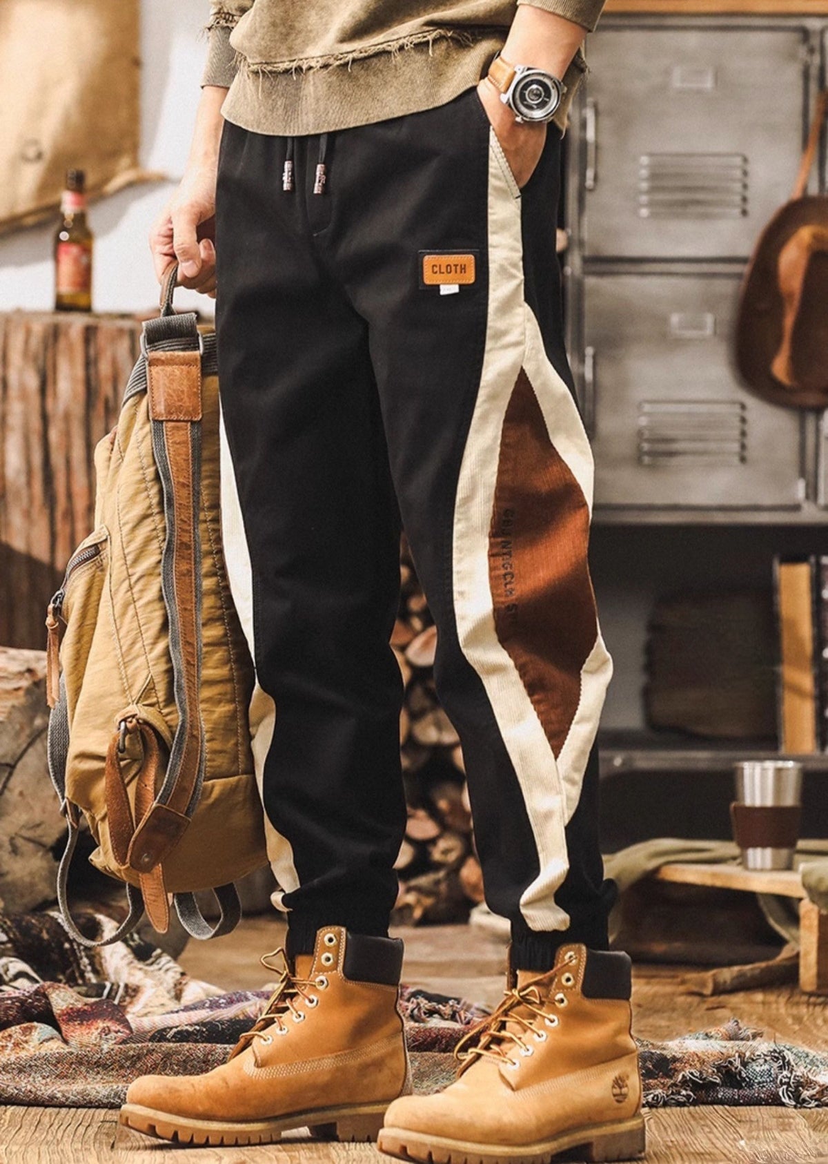 Savanna Stripe Joggers - X202410111636_BLACK