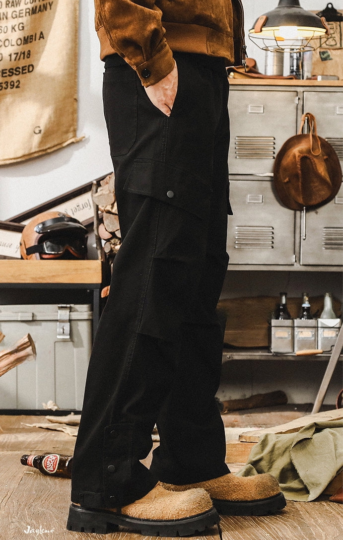 Vintage Utility Black Cargo Pants - Z2024082118_BLA (EOSS)