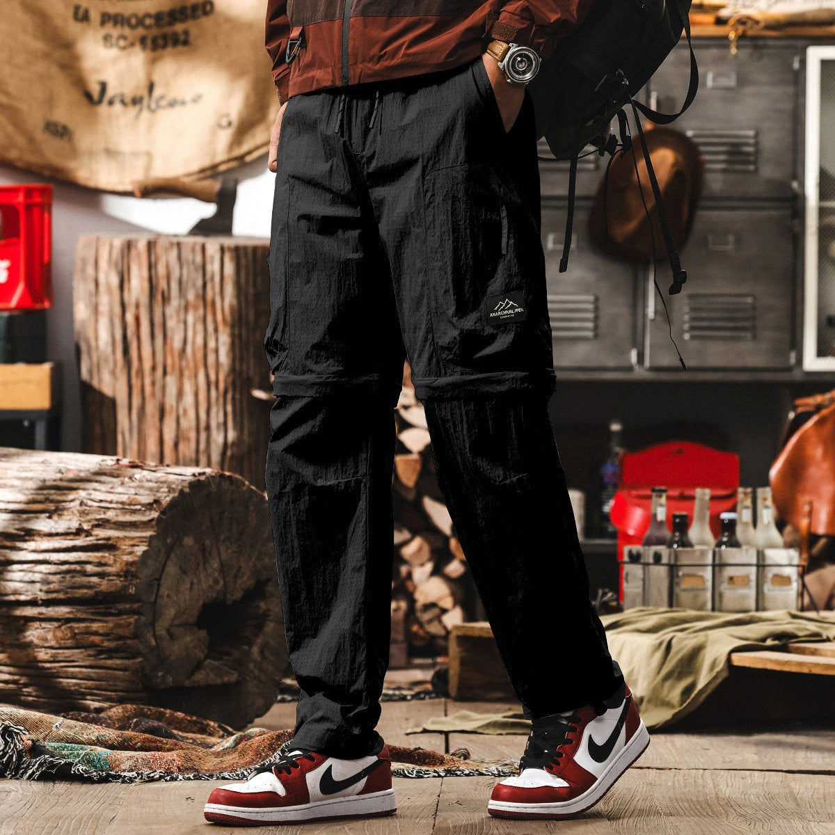 Quick-Drying Hiking Detachable functional Pants in Black