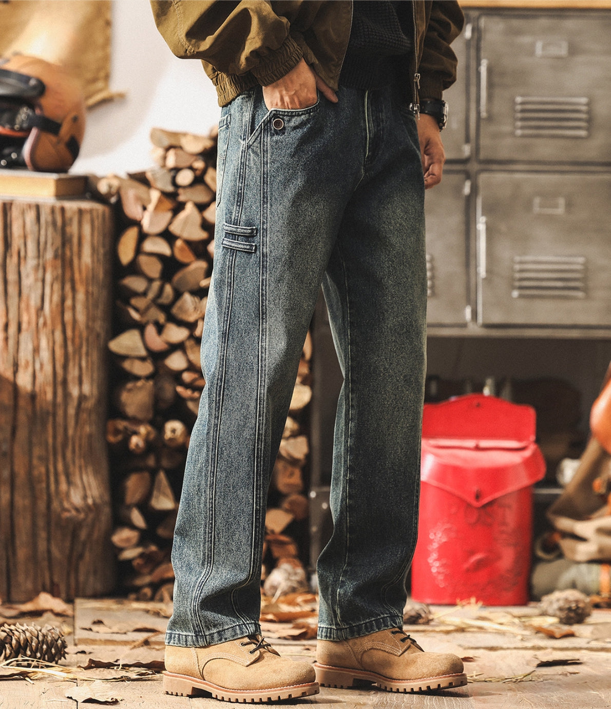 Casual Washed Denim Pants