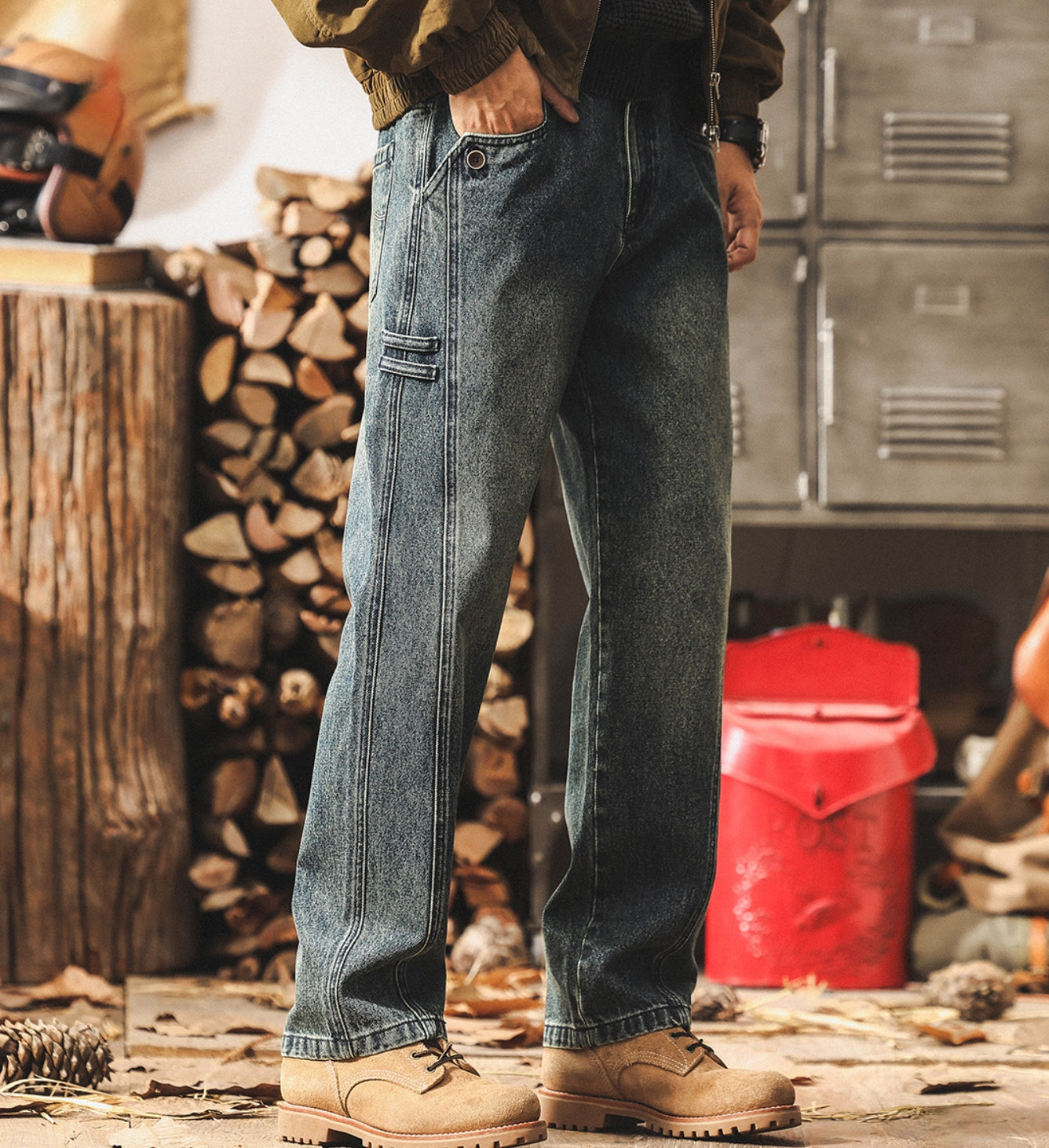 Casual Washed Denim Pants