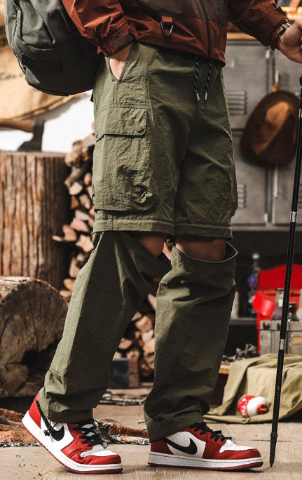 Quick-Drying Hiking Light Weight Detachable Green Cargo Pant