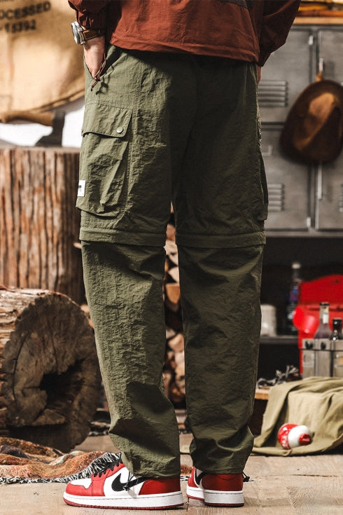 Quick-Drying Hiking Light Weight Detachable Green Cargo Pant
