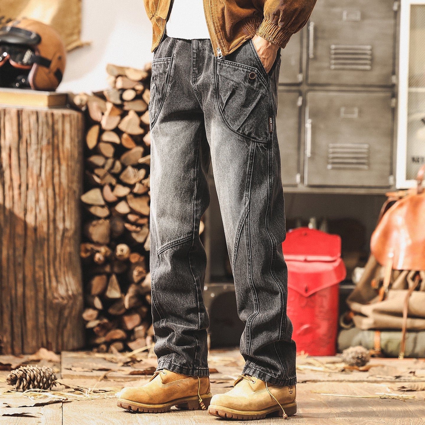 Casual Washed Denim Pants