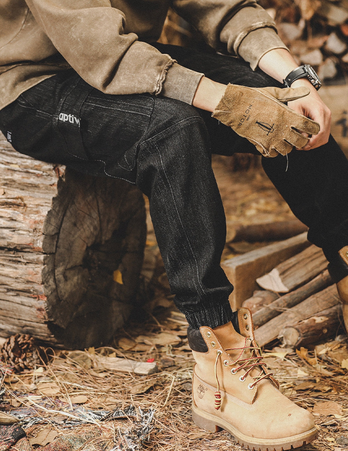 Retro Harem Cargo Denim Pants