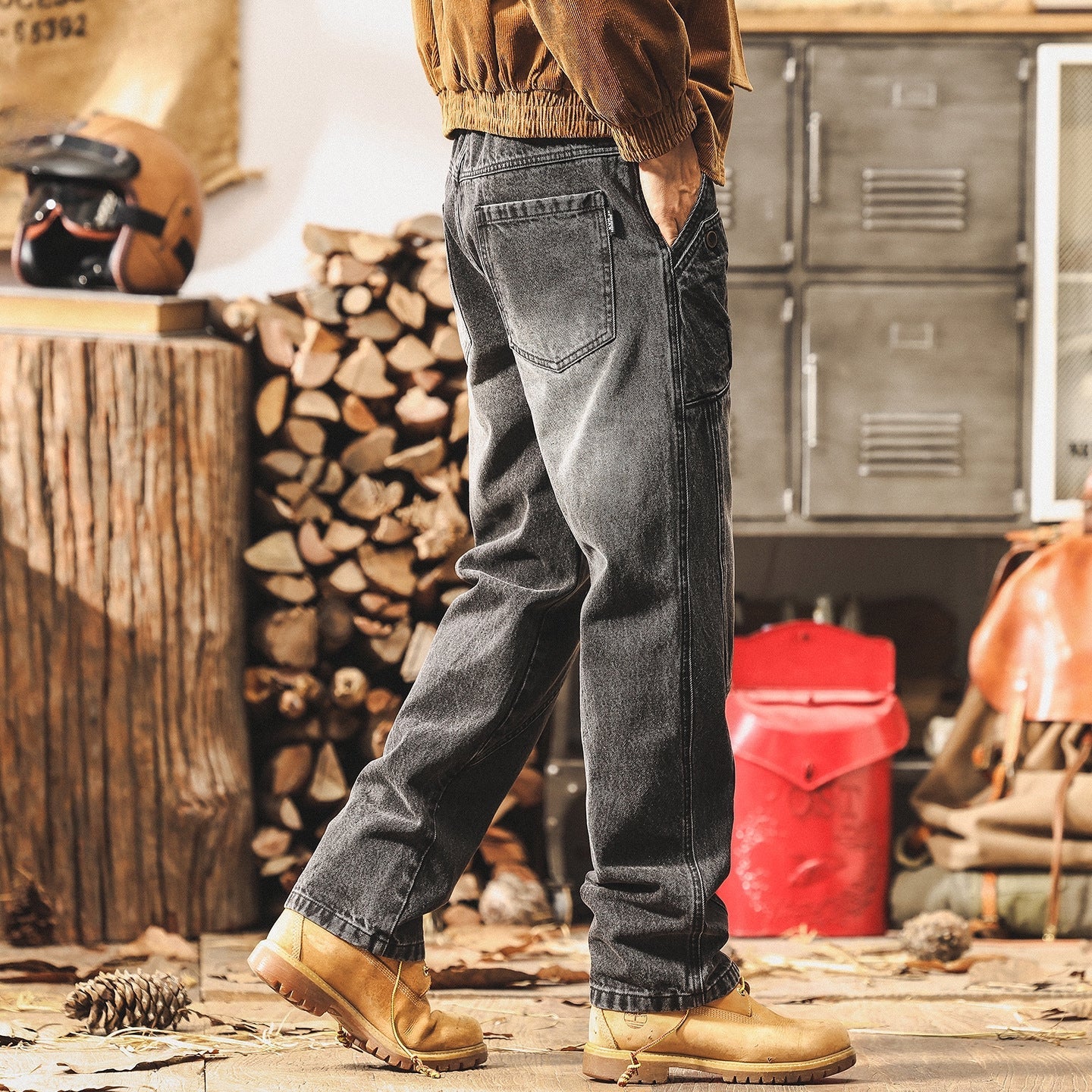 Casual Washed Denim Pants