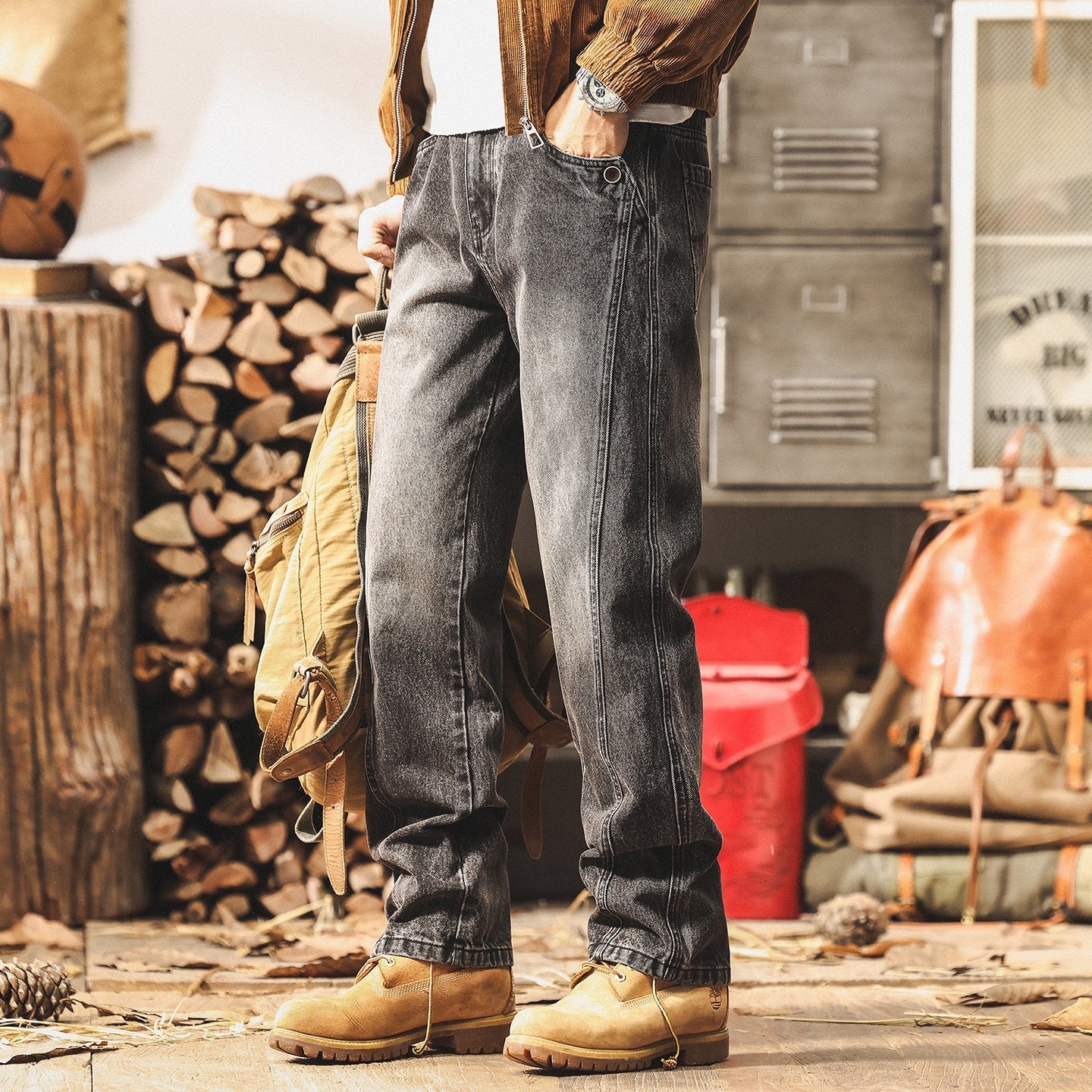 Casual Washed Denim Pants