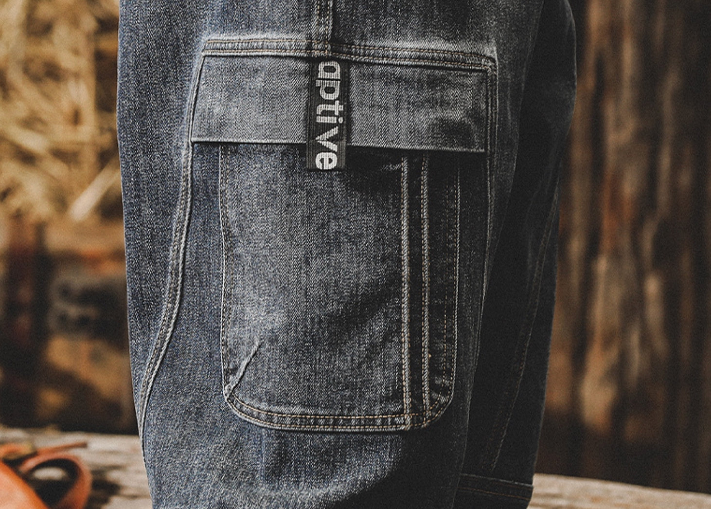 Retro Harem Cargo Denim Pants