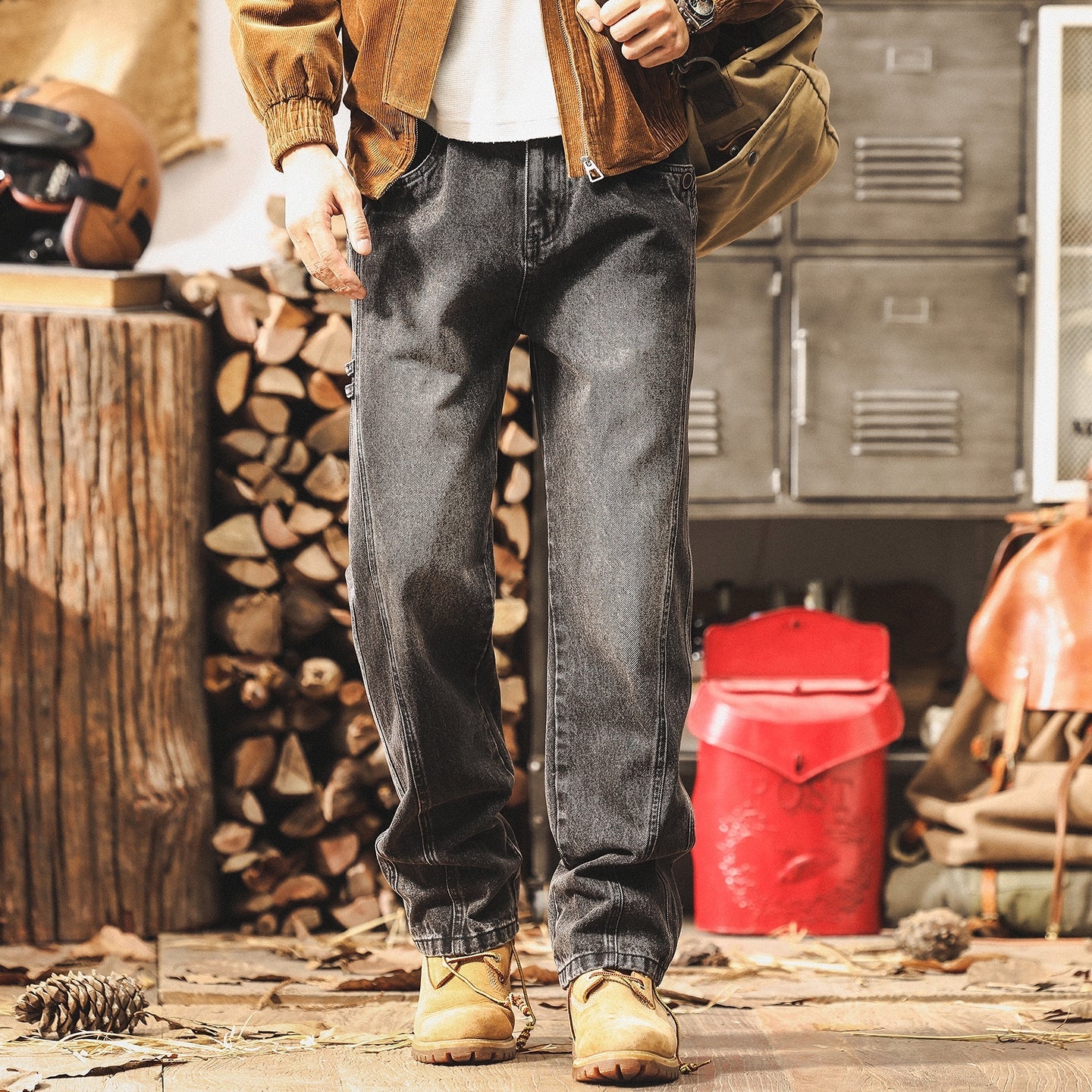 Casual Washed Denim Pants