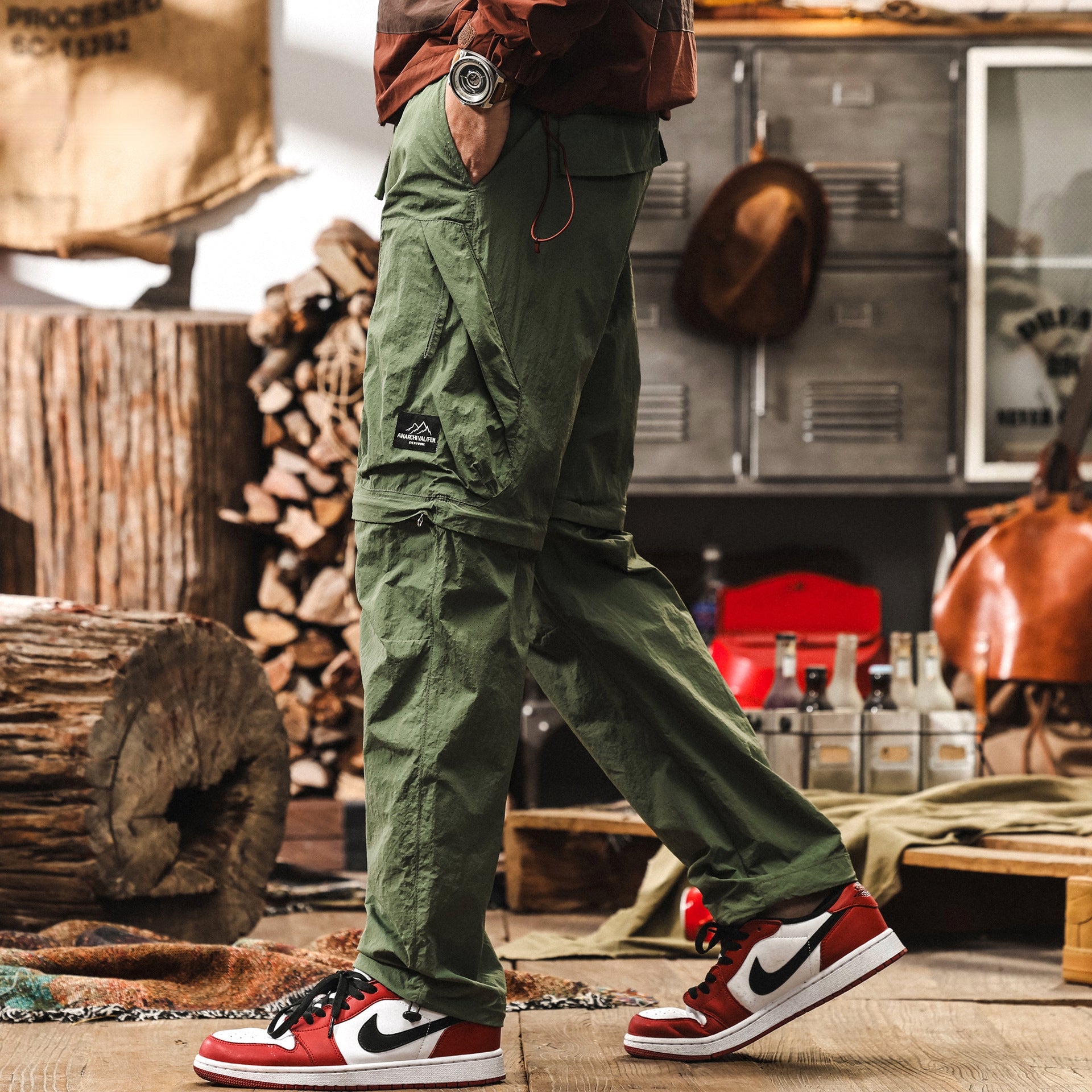 Quick-Drying Hiking Casual Detachable functional Black Cargo Pant