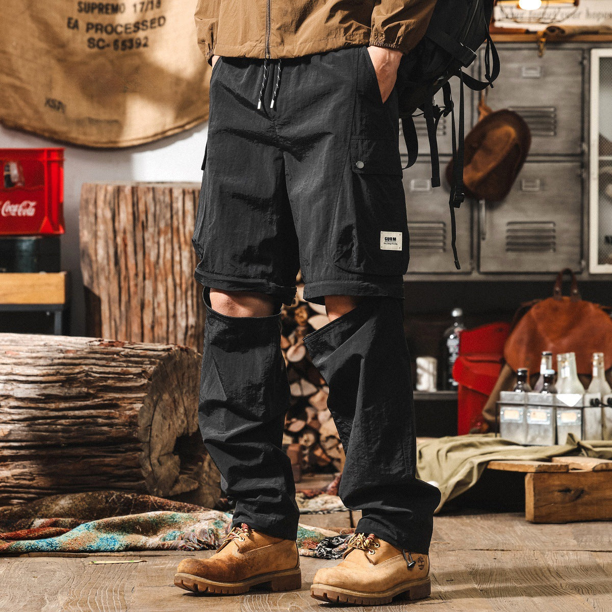 Quick-Drying Hiking Light Weight Detachable Black Cargo Pant