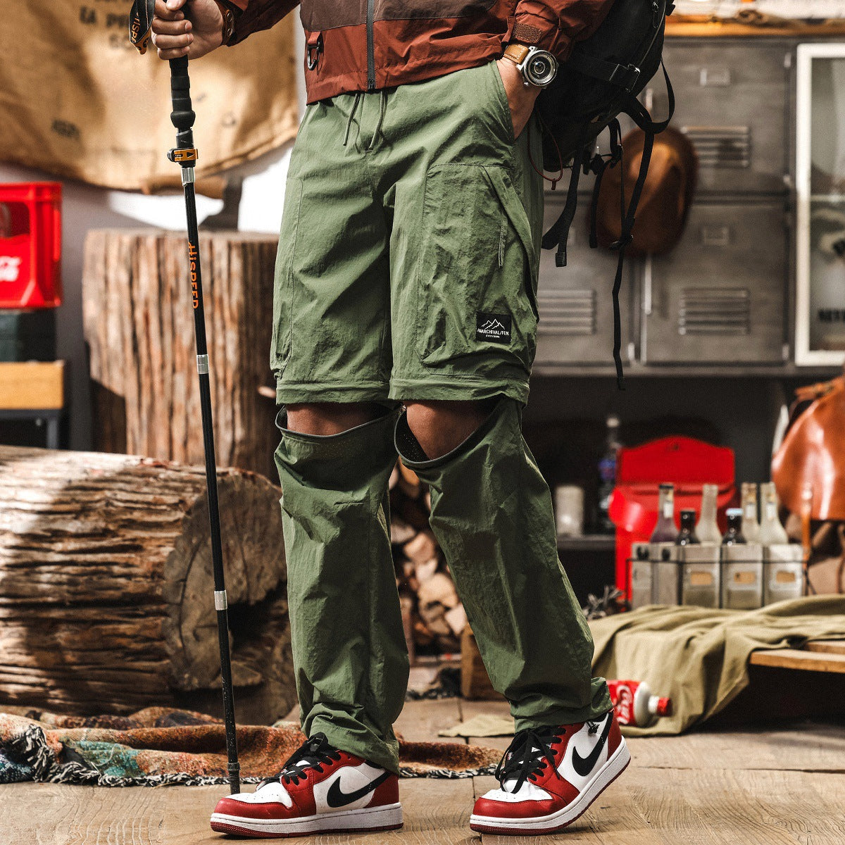 Quick-Drying Hiking Casual Detachable functional Black Cargo Pant